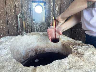 ...ecco sgorgare a volont� il vino...